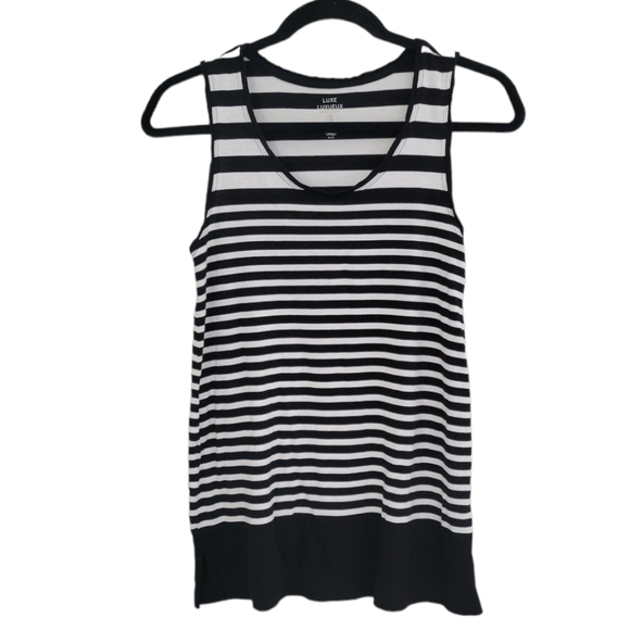 GAP LUXE Black & White Stripe Tank Top Women's  sz XS - Picture 1 of 5